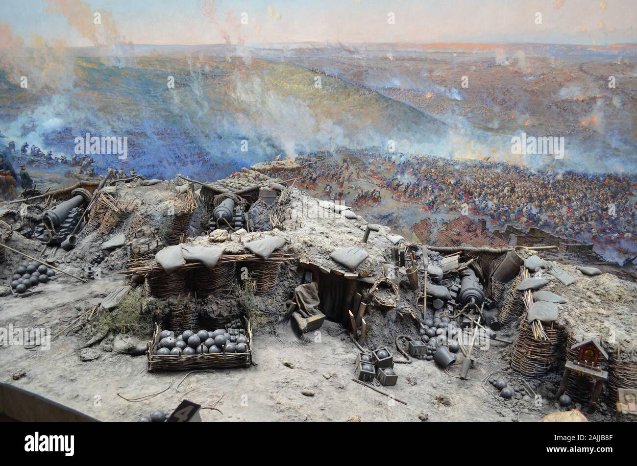 Crimea, Sevastopol - May 16.2012: battle on Malakhov Hill June 6, 1855. On this day 75000th Russian army successfully repelled the onslaught 173,000th Stock Photo