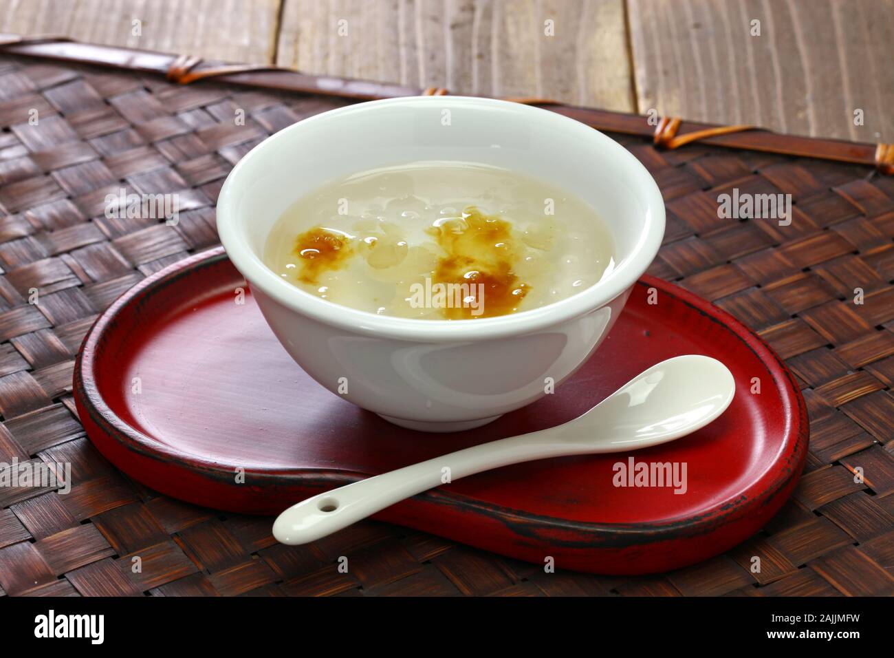 chinese dessert tong sui(Sweet Soup)ingredients ; peach gum, snow swallow and saponin rice Stock Photo