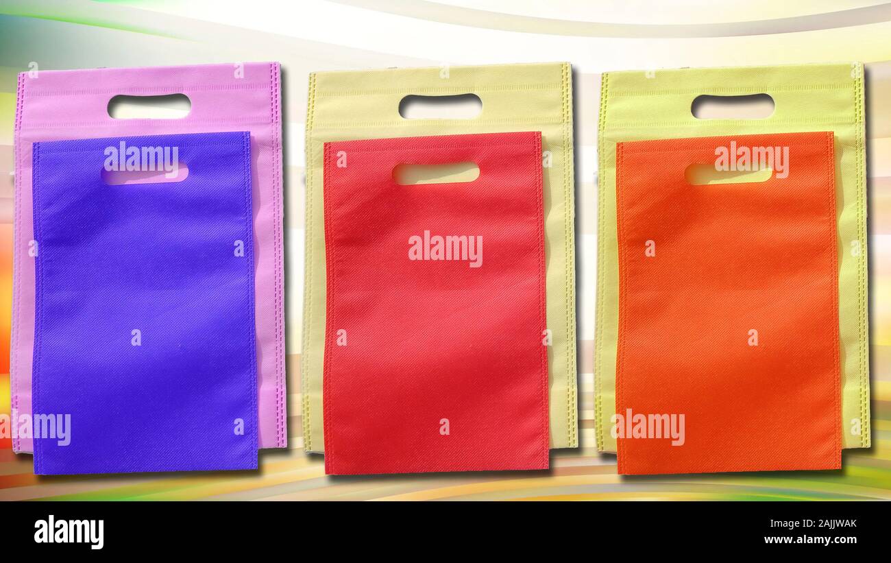 Beautiful ECO Shopping Bags. Non Woven Colorful Bags on Amazing
