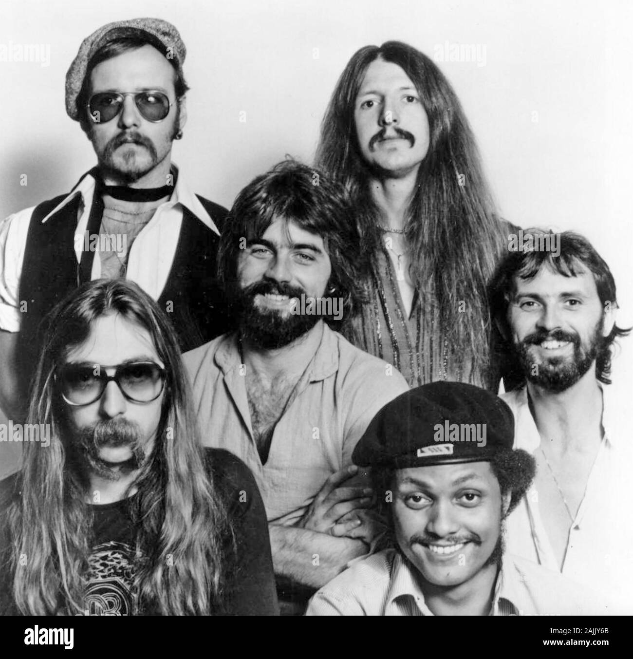 THE DOOBIE BROTHERS Promotional photo of American rock group about 1974 Stock Photo