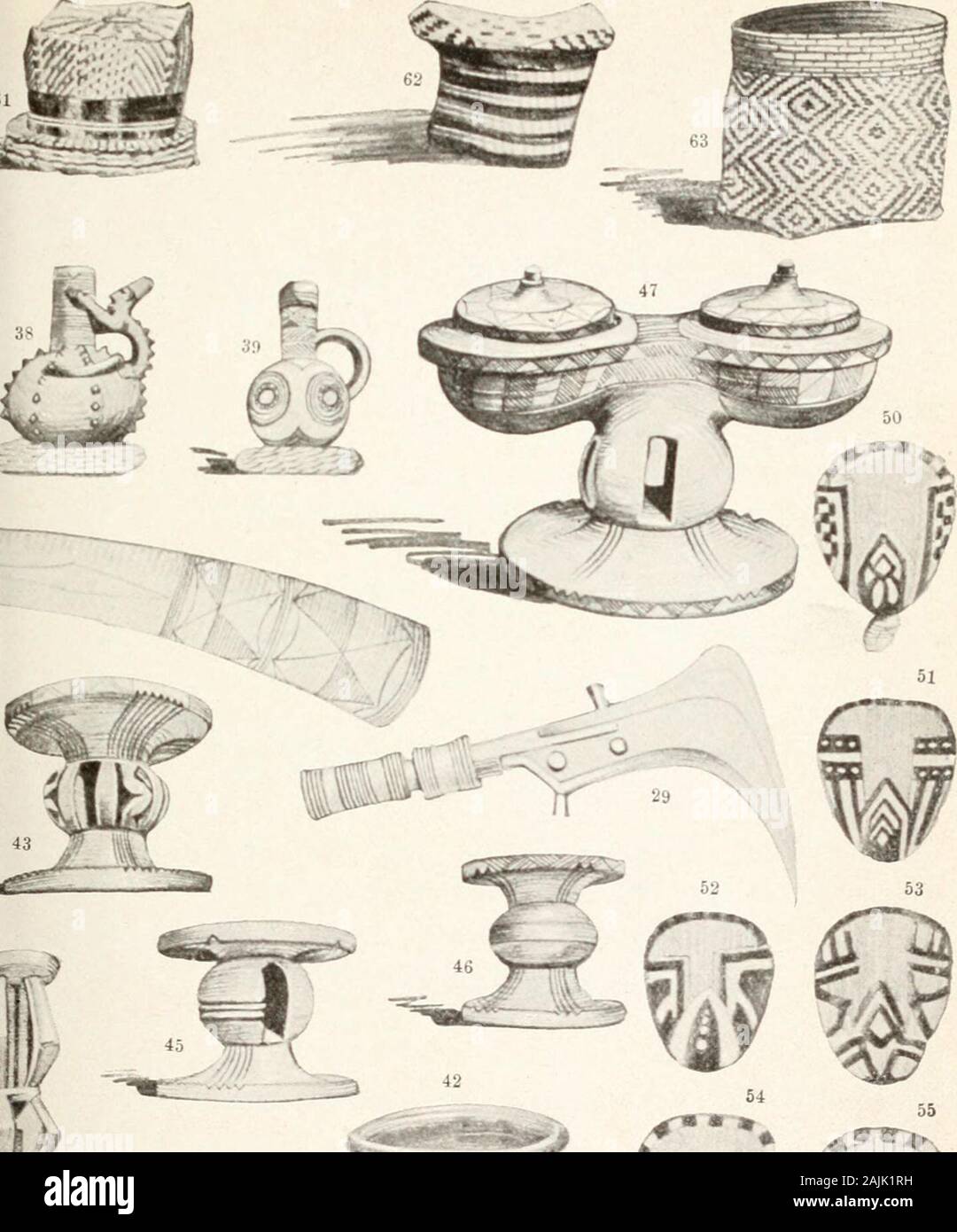 From the Congo to the Niger and the Nile : an account of The German Central African expedition of 1910-1911 . 29—71. Exam? 29—33. Sickles. 34—40. Bottles. 41, 42. Pottery. 43—46. Carved wood stools. 47—49. Wocc. Stock Photo