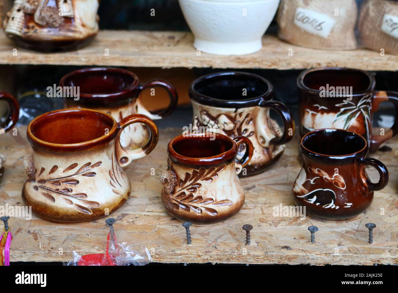Pottery trade. Fair Stock Photo Alamy