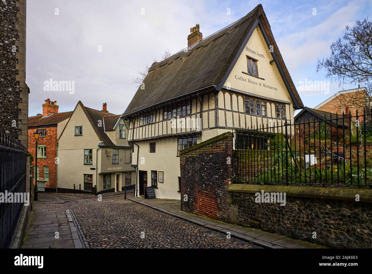 Old medaeval houses in Elm Hill area of Norwich Stock Photo Alamy
