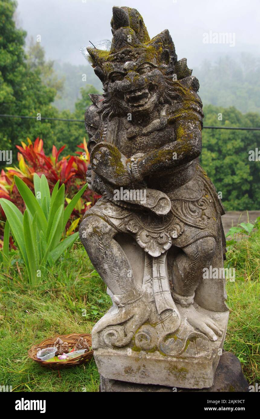Statue in Hindu temple in Munduk on the Bali island in Indonesia Stock Photo