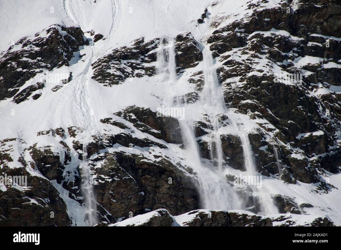 Particular of a avalanche, Italy Stock Photo