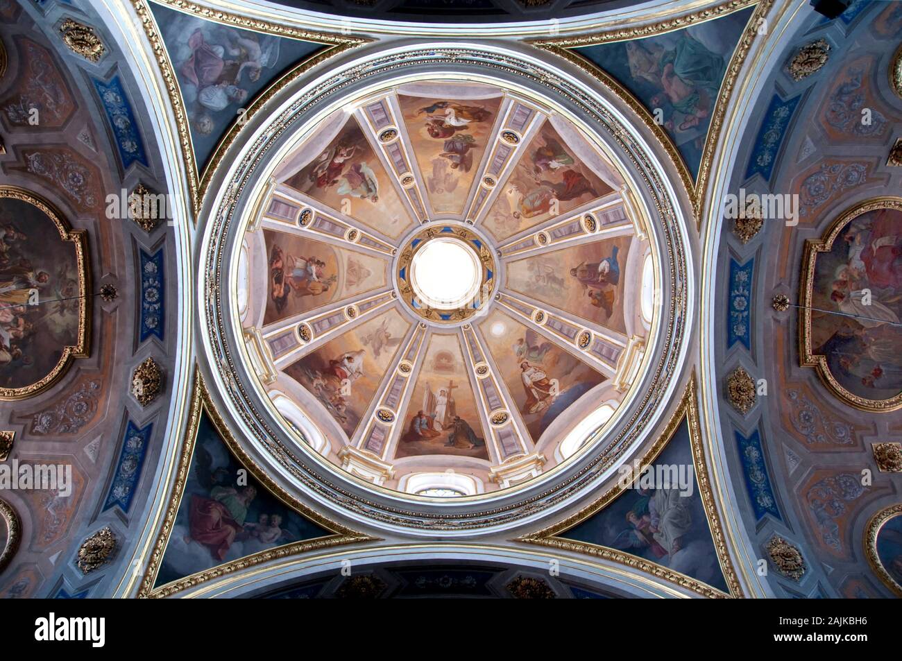 Ceiling in a church in Vigevano, Italy Stock Photo