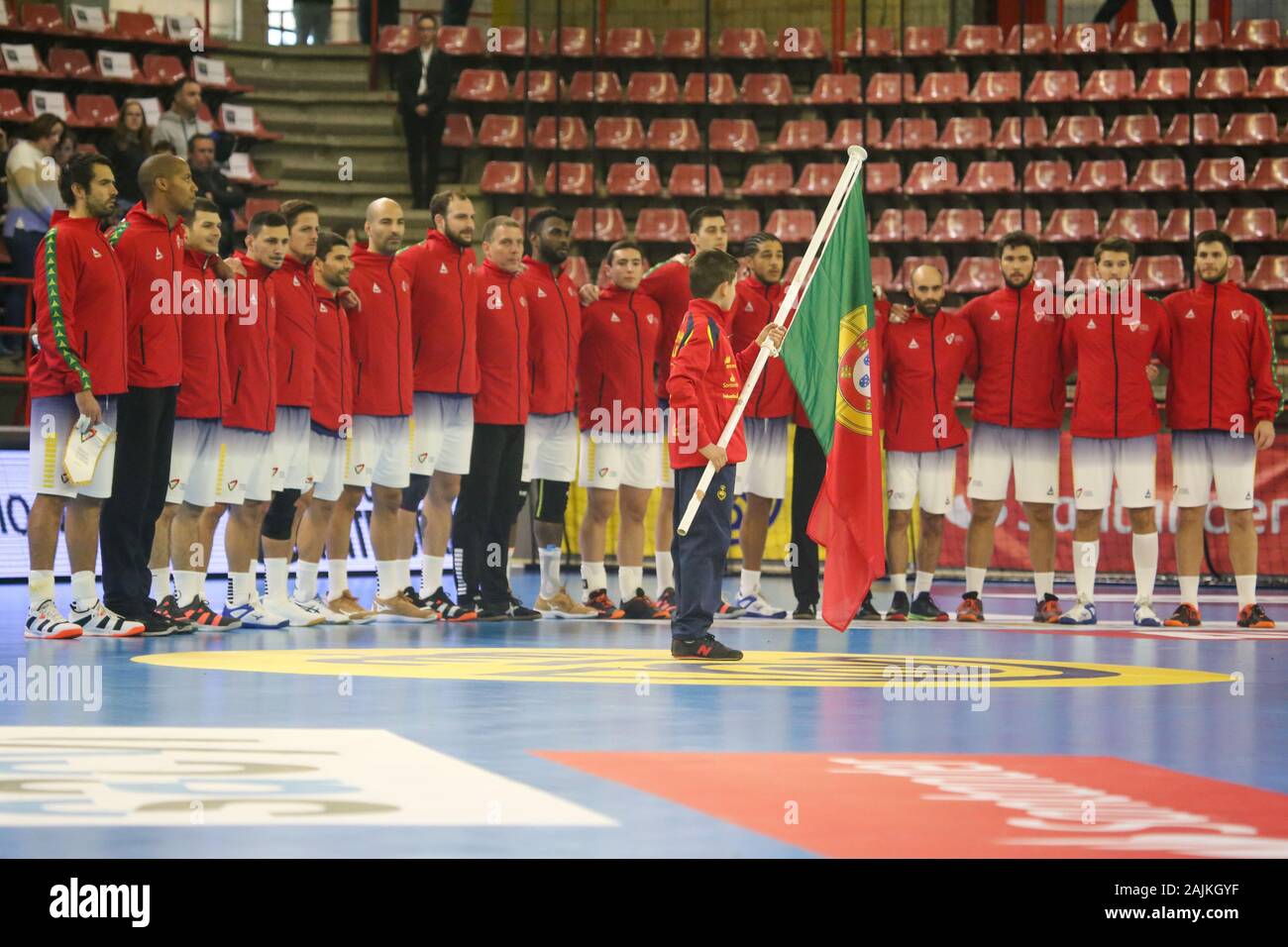 Torrelavega Spain 4th Jan 2020 The Portuguese National Team Listens To Their Anthem During The Second