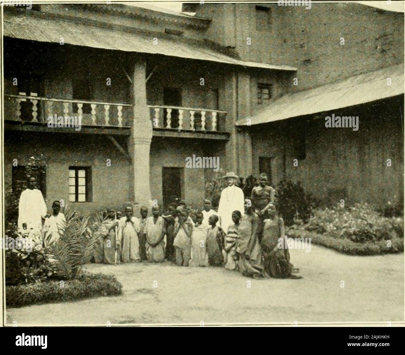 In wildest Africa : the record of a hunting and exploration trip through Uganda, Victoria Nyanza, the Kilimanjaro region and British East Africa, with an account of an ascent of the snowfields of Mount Kibo, in East Central Africa, and a description of the various native tribes . CATHOLIC SCHOOL OF THE MILL HILL MISSION.. FATHER PRENTISS AT THE ALGERLXN MISSION. Kampala the Historic Capital 335 sociated with Mother Paul in the high work of theredemption of the women of Uganda. In all mytrip through Africa I saw nothing more touching,beautiful and bordering on the sublime than theheroic efforts Stock Photo