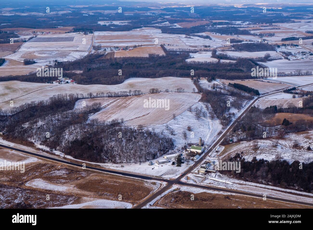 Aerial view of rural dane county hires stock photography and images