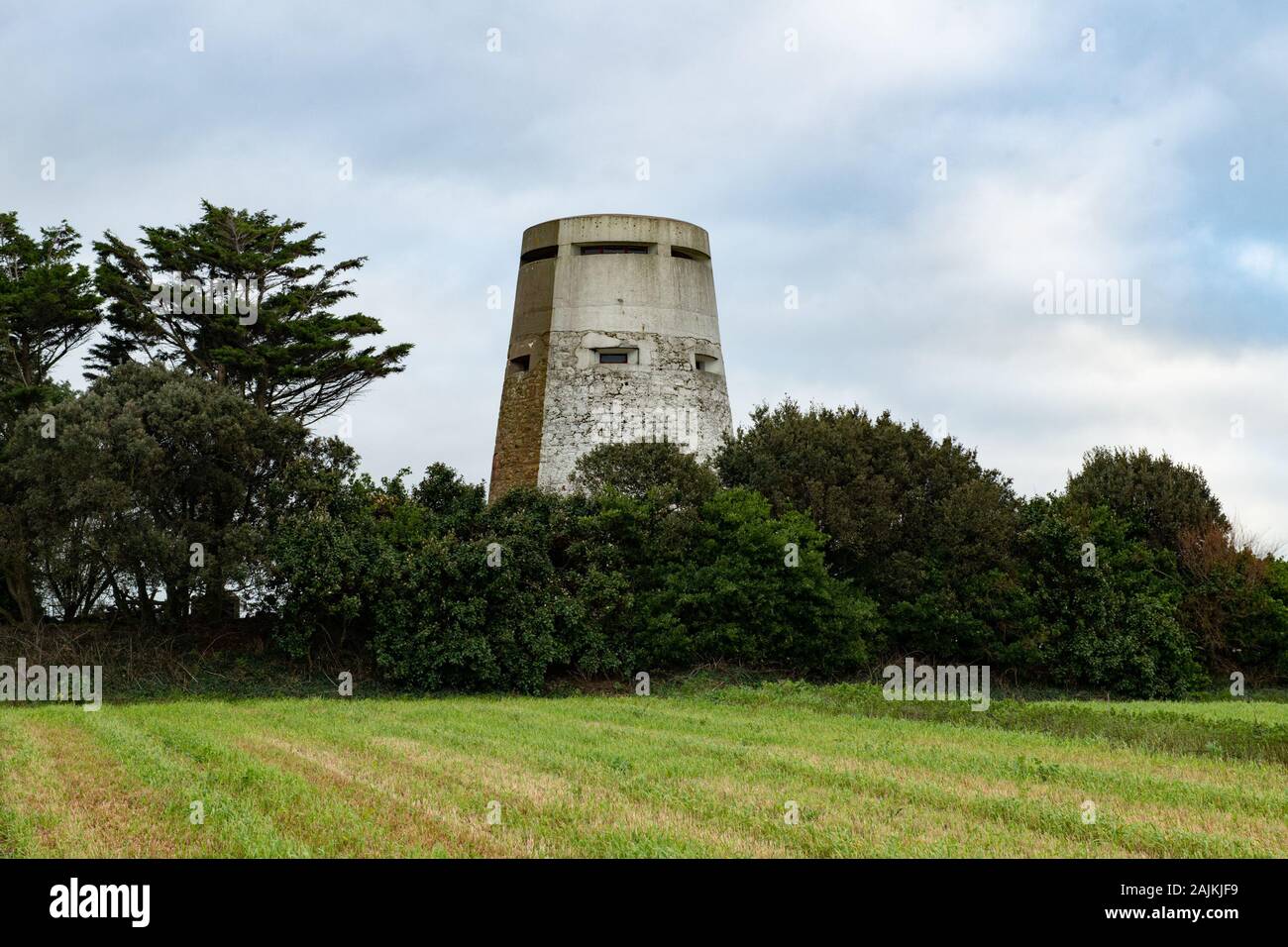 St. Ouen's Mill Tower, Jersey, January 2020 Stock Photo