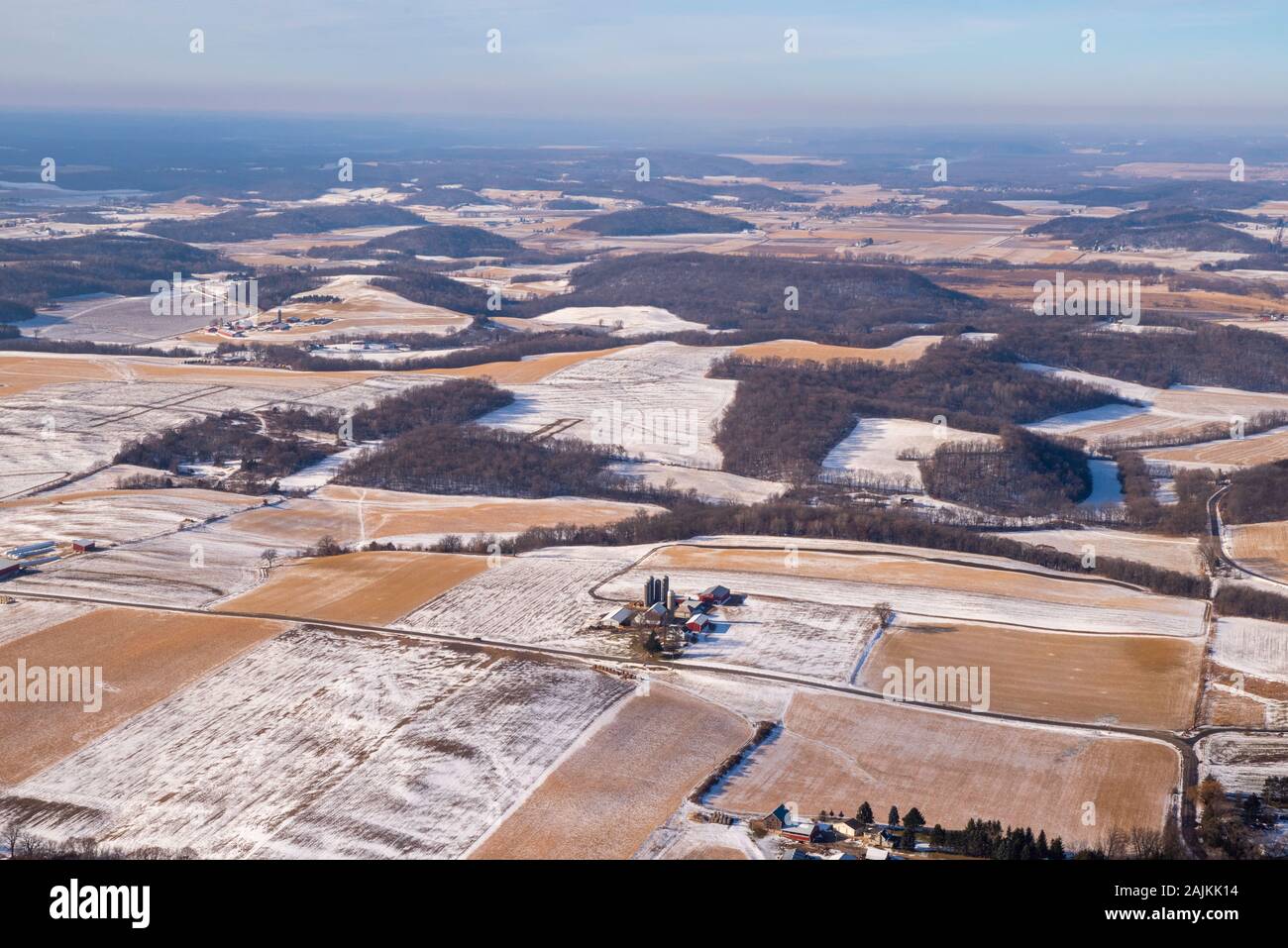 Aerial view of rural dane county hires stock photography and images