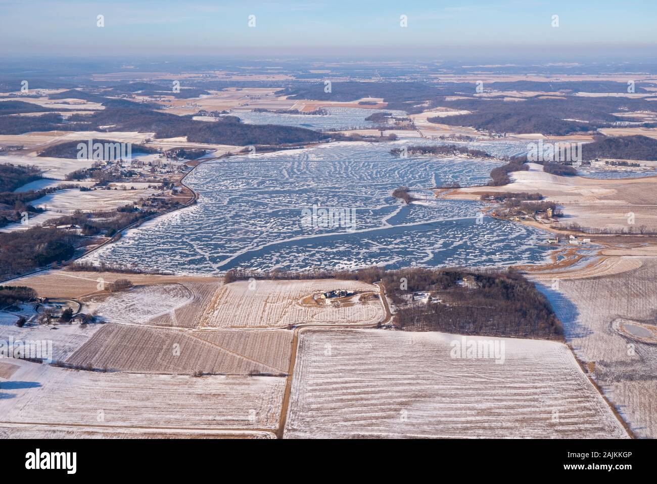 Aerial view of rural dane county hires stock photography and images