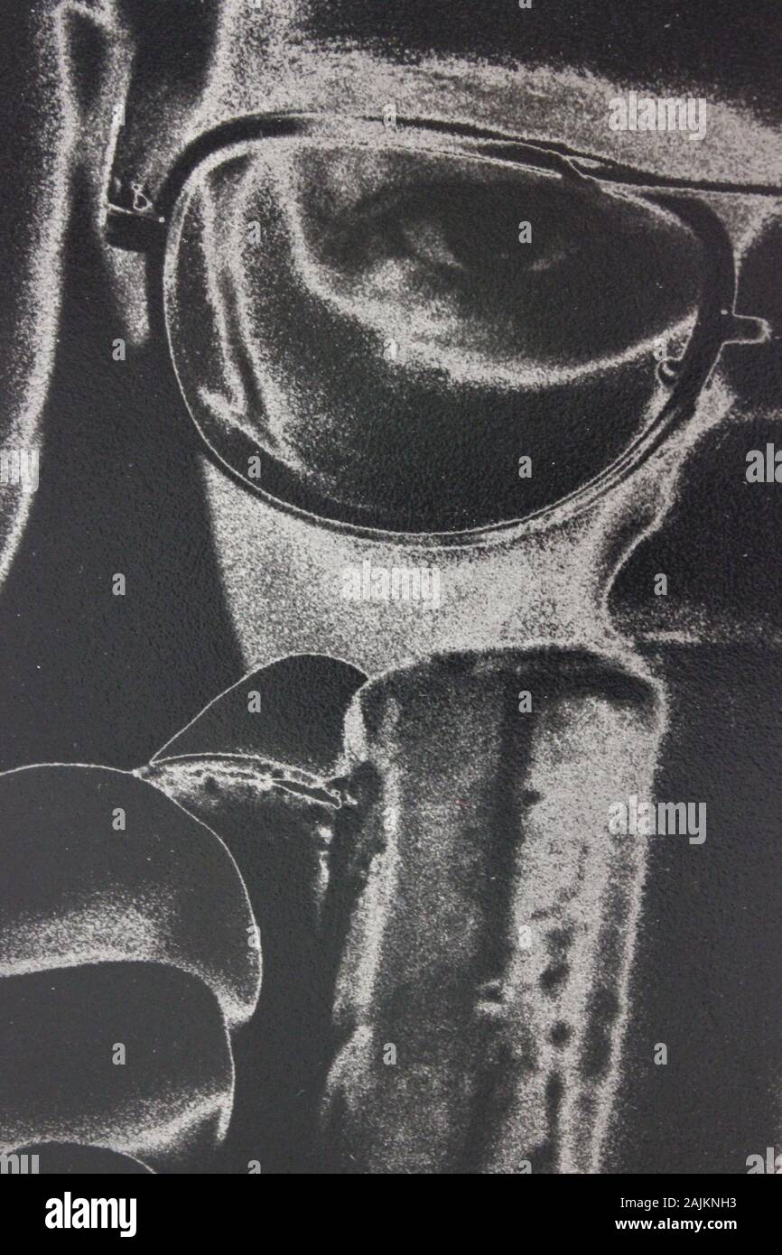 Fine seventies black and white photograph of a reverse negative and