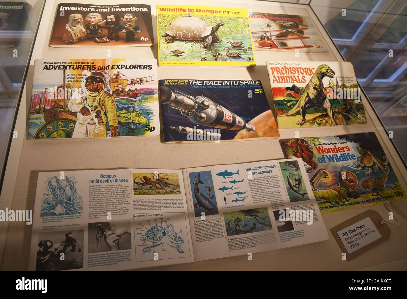 Collectible PG Tips cards and the books that went with them in the