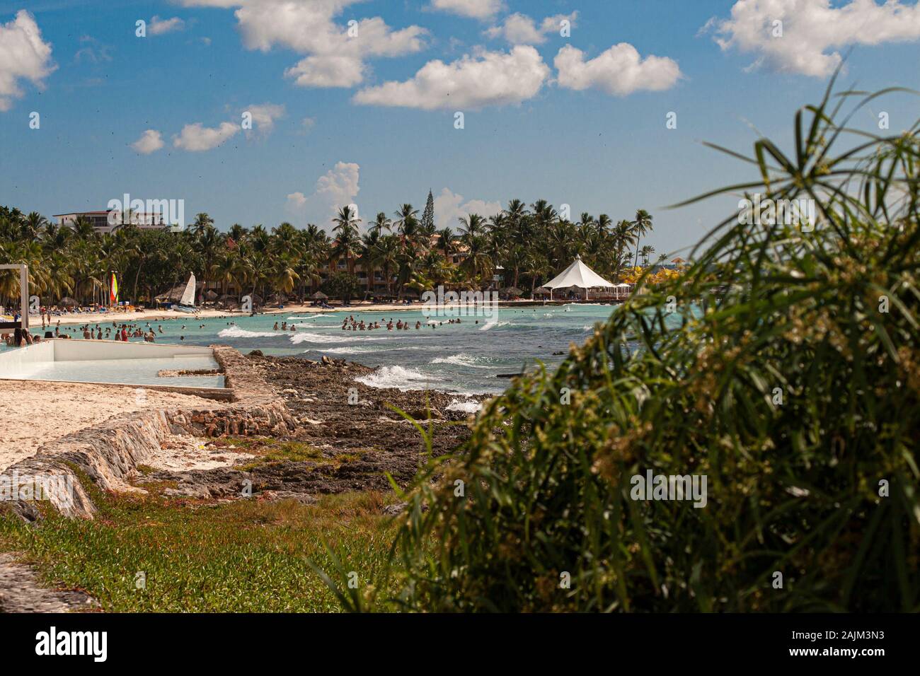 View of the Dominicus coast Stock Photo - Alamy