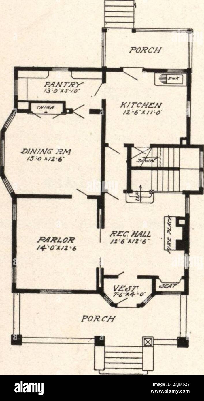 Cement Houses And How To Build Them First Floor Plan Blue