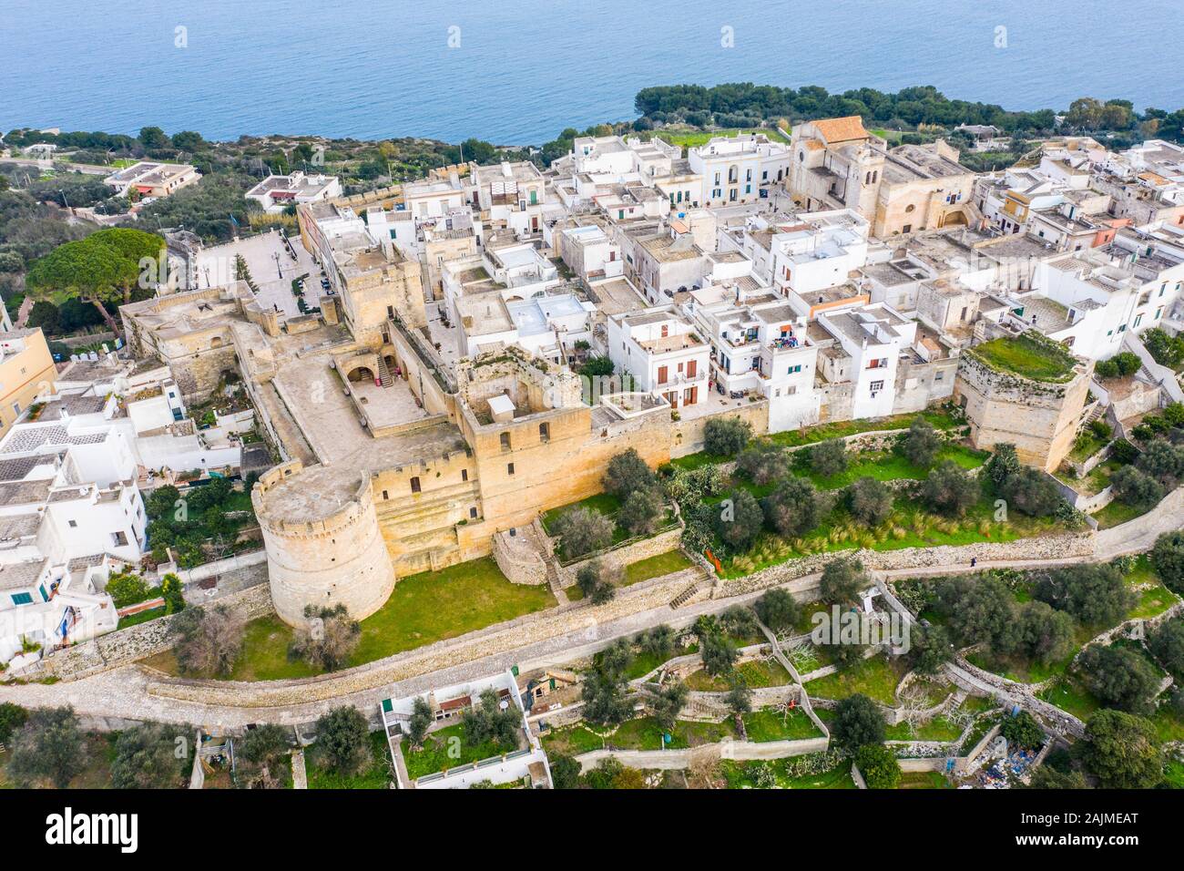 Castello Aragonese, Castro, Lecce, Italy Stock Photo