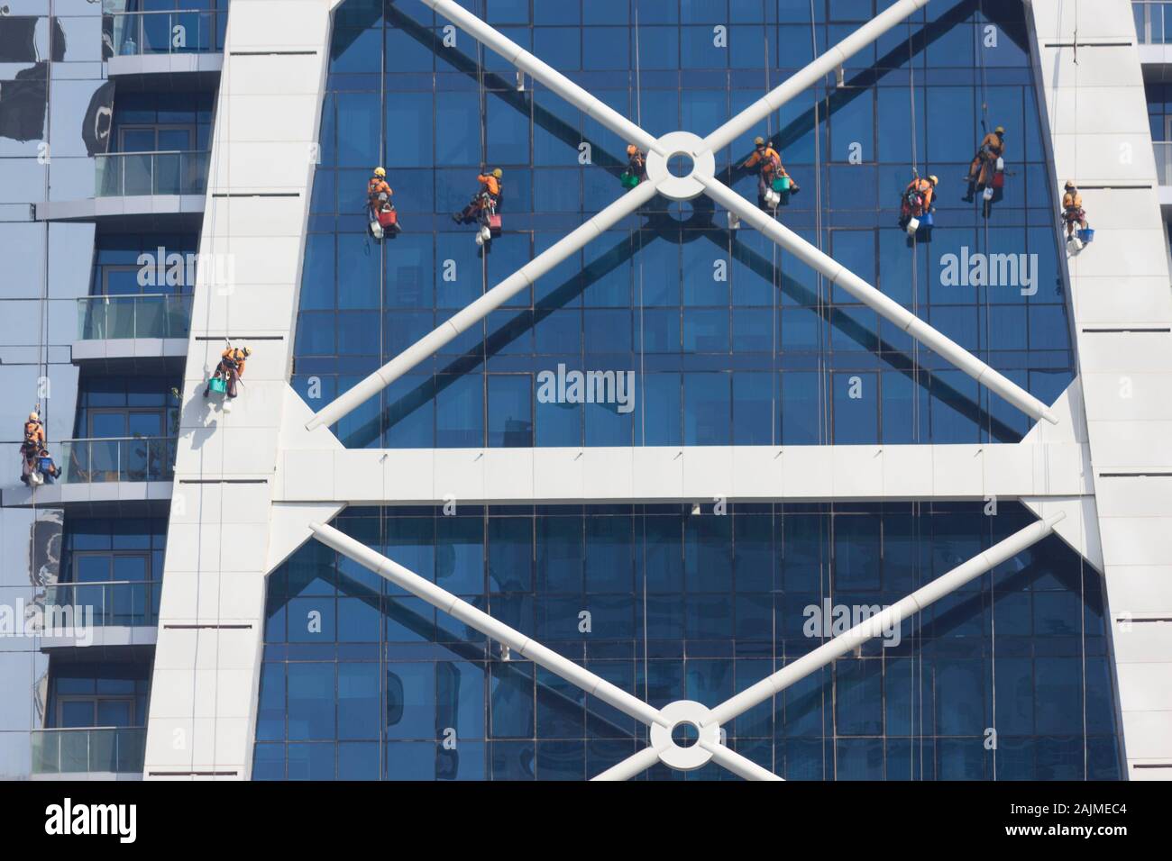 DUBAI, UAE DECEMBER 27 2017 Window cleaners on Stock Photo Alamy