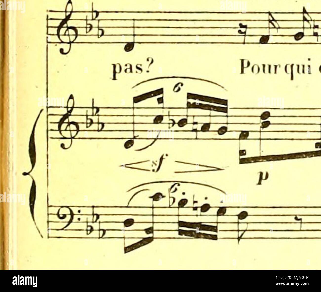 La prise de Troie : poème lyrique en deux actes et trois tableaux . (Montra/il son poignard et les ceintures des femmes.) ï h=è ;-* !. sa * #^ et ces cordons de soie? pas? Pour qui cefcr. iSi nnnuKiir l v+TVf ? M g g ris i=g—lf=fs=t=9^^^ r r r r=sz zr ï H» V f ïè lu peu anin Stock Photo