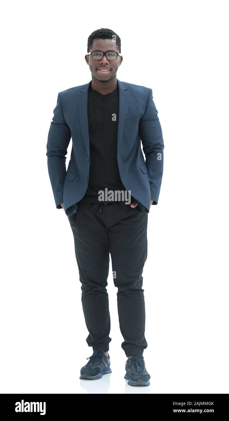 modern confident young man. isolated on white Stock Photo - Alamy