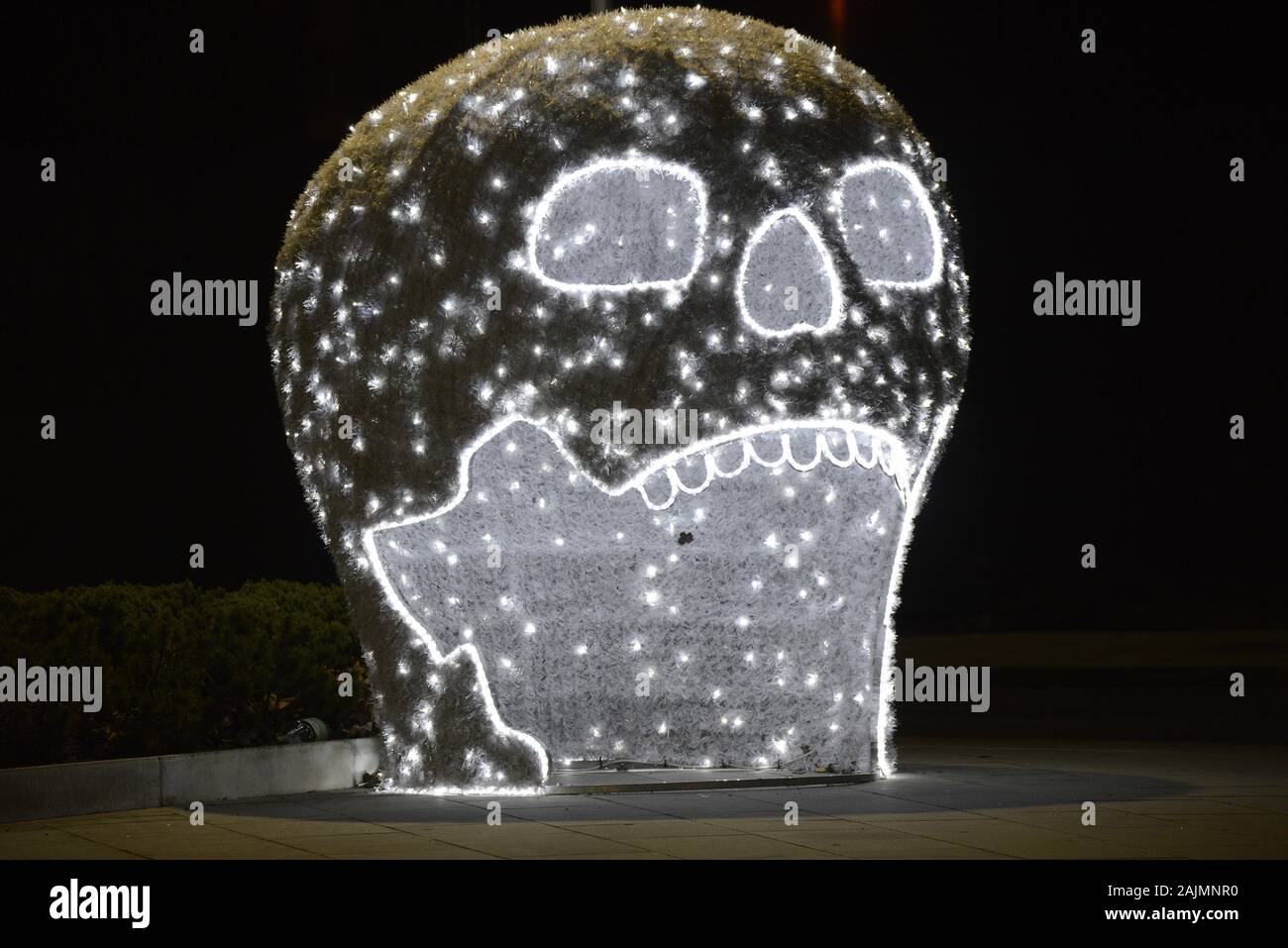 Skull photograph symbol for the art gallery was taken in Wakefield West Yorkshire England Stock Photo