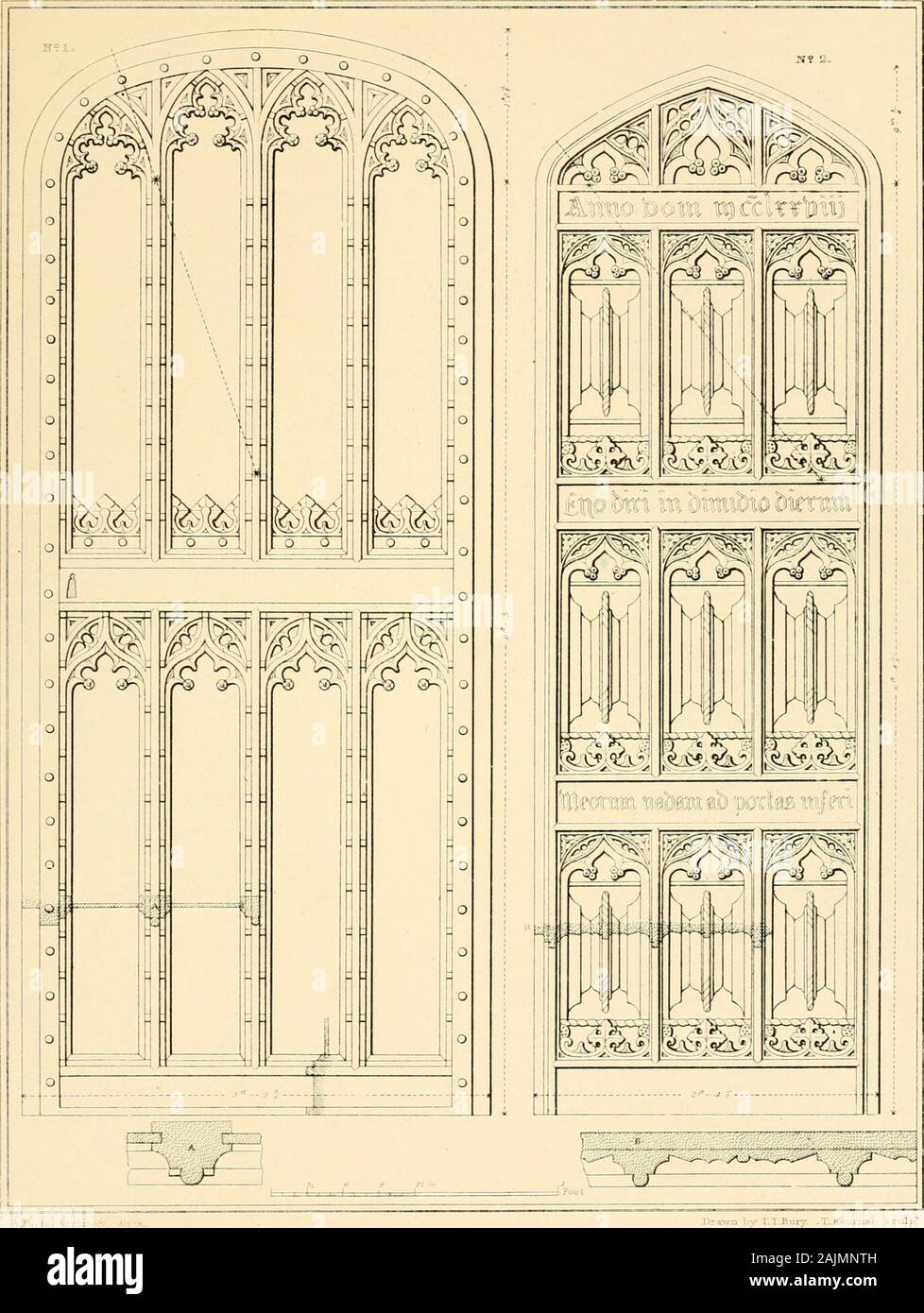 Examples of Gothic architecture : selected from various ancient edifices in England ; consisting of plans, elevations, sections, and parts at large ; calculated to exemplify the various styles and the practical construction of this admired class of architecture ; accompanied by historical and descriptive accounts . A Pugin. Arch.^ direi* rtrawTL.livB Fprr«V-—r.Lelteu3C,sculp: E r CI.E S IS^SIl TAjL A3.i* BIITK iTT^lUHE.. AE.:? jf- H s -fr.ifcJSBiro ?ryi7ex Ch&lt;7n^v Stock Photo