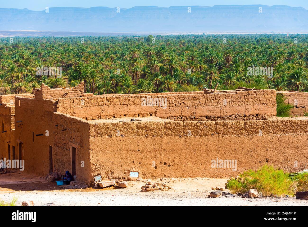 Kasbah Taourirt exterior in Zagora, Morocco. With selective focus Stock Photo