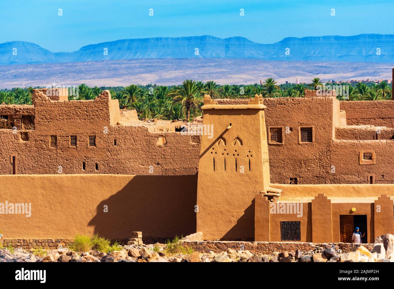 Kasbah Taourirt exterior in Zagora, Morocco Stock Photo