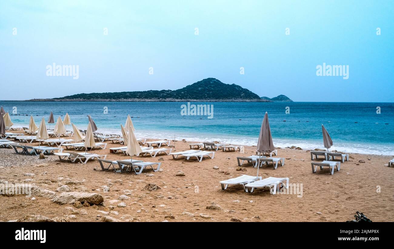 Kaputas Beach between the towns of Kas and Kalkan in Turkey. Stock Photo
