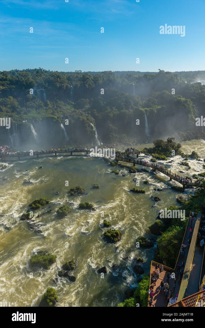 Iguacu Falls, Brazilian side, Parque National do Iguacu, Rio Grande do Sul, Brazil, Latin America Stock Photo