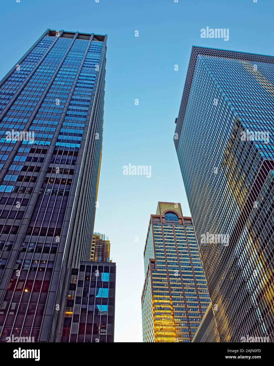 Nyc skyline blue skyscrapers hi-res stock photography and images - Alamy