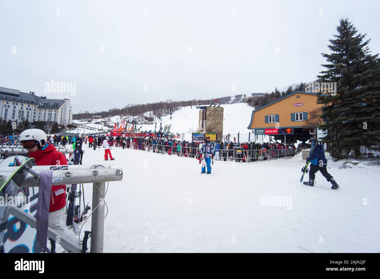 Mont Tremblant ski resort in winter Stock Photo