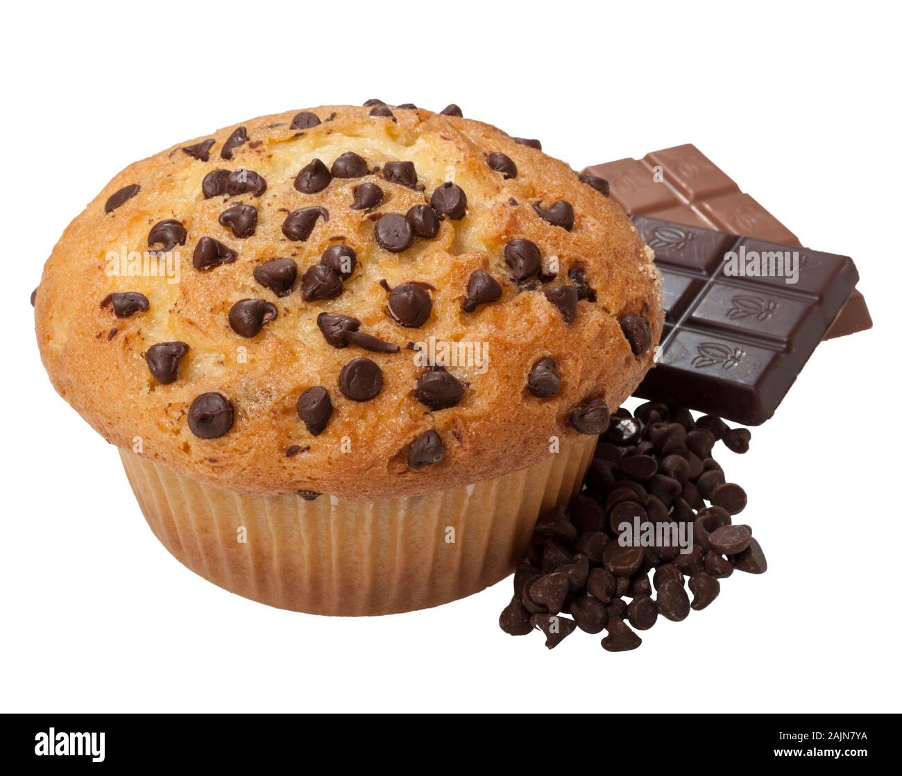 Chocolate Chip Muffin Stock Photo