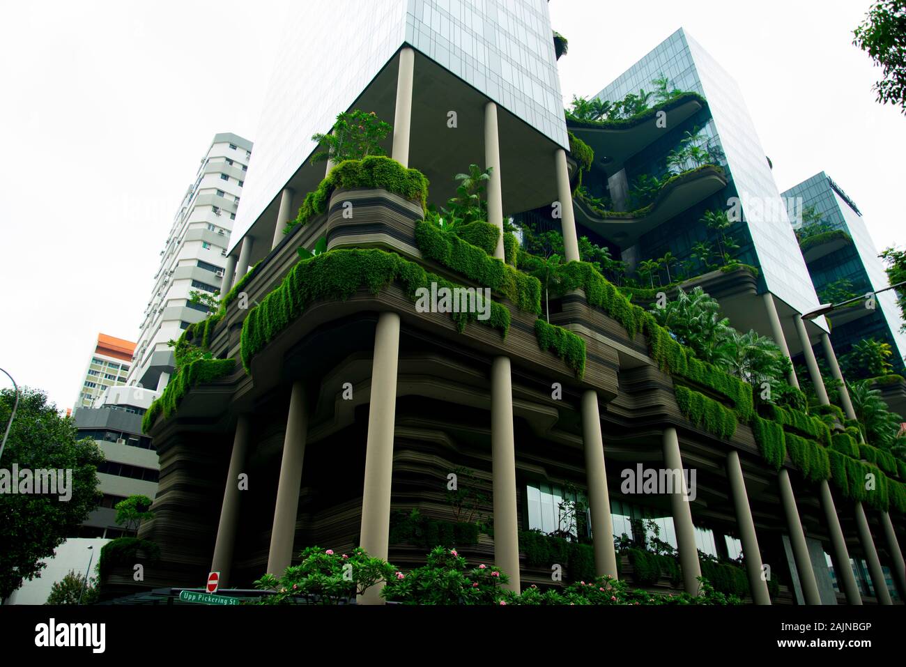 Green Eco Building in the City Stock Photo