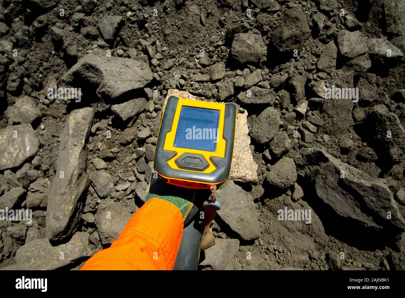 X-Ray Fluorescence Analyzer in the Field Stock Photo