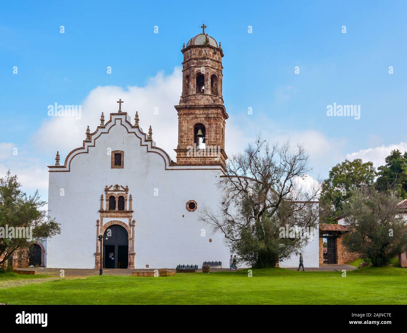 Church of San Francisco - Tzintzuntzan, Michoacán, Mexico Stock Photo