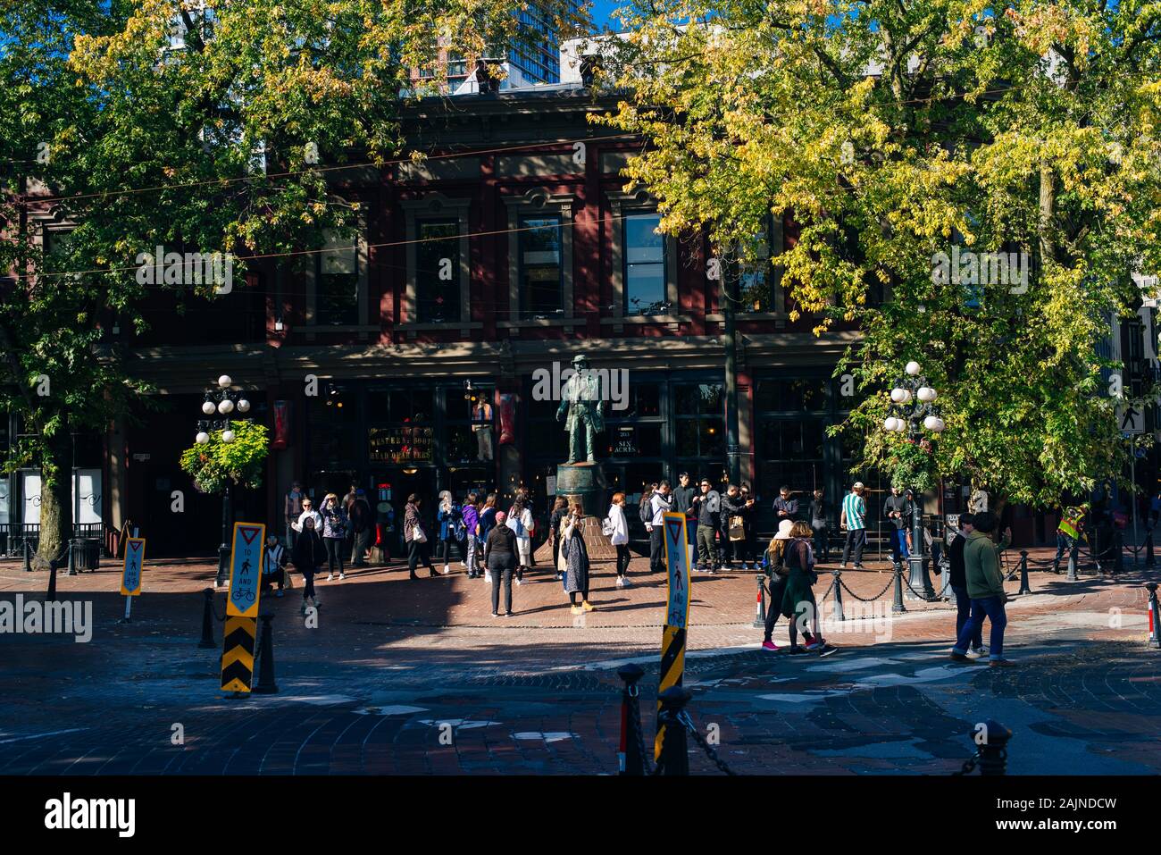 Vancouver Canada SEP 22019 Statue of Gassy Jack, the man who opened