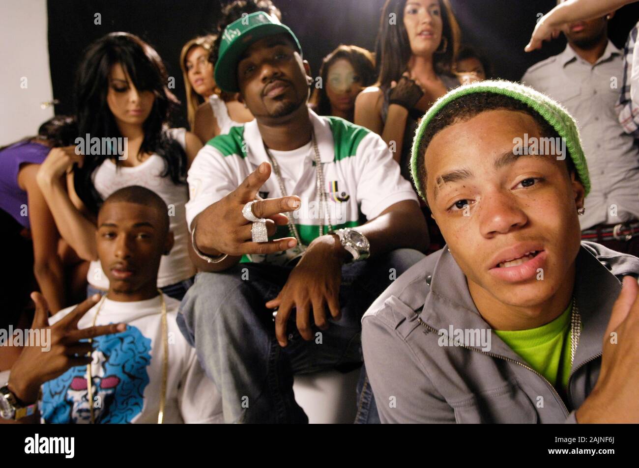 Singer / Actor Ray J and rappers Dominic "Legacy" Thomas, Earl "Ben J" Benjamin of New Boyz