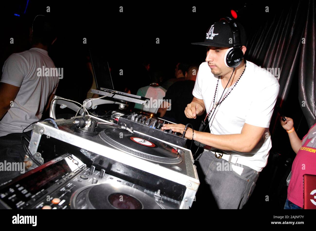 DJ Dre Sinatra on stage performing on May 20, 2010 in Los Angeles, California. Stock Photo