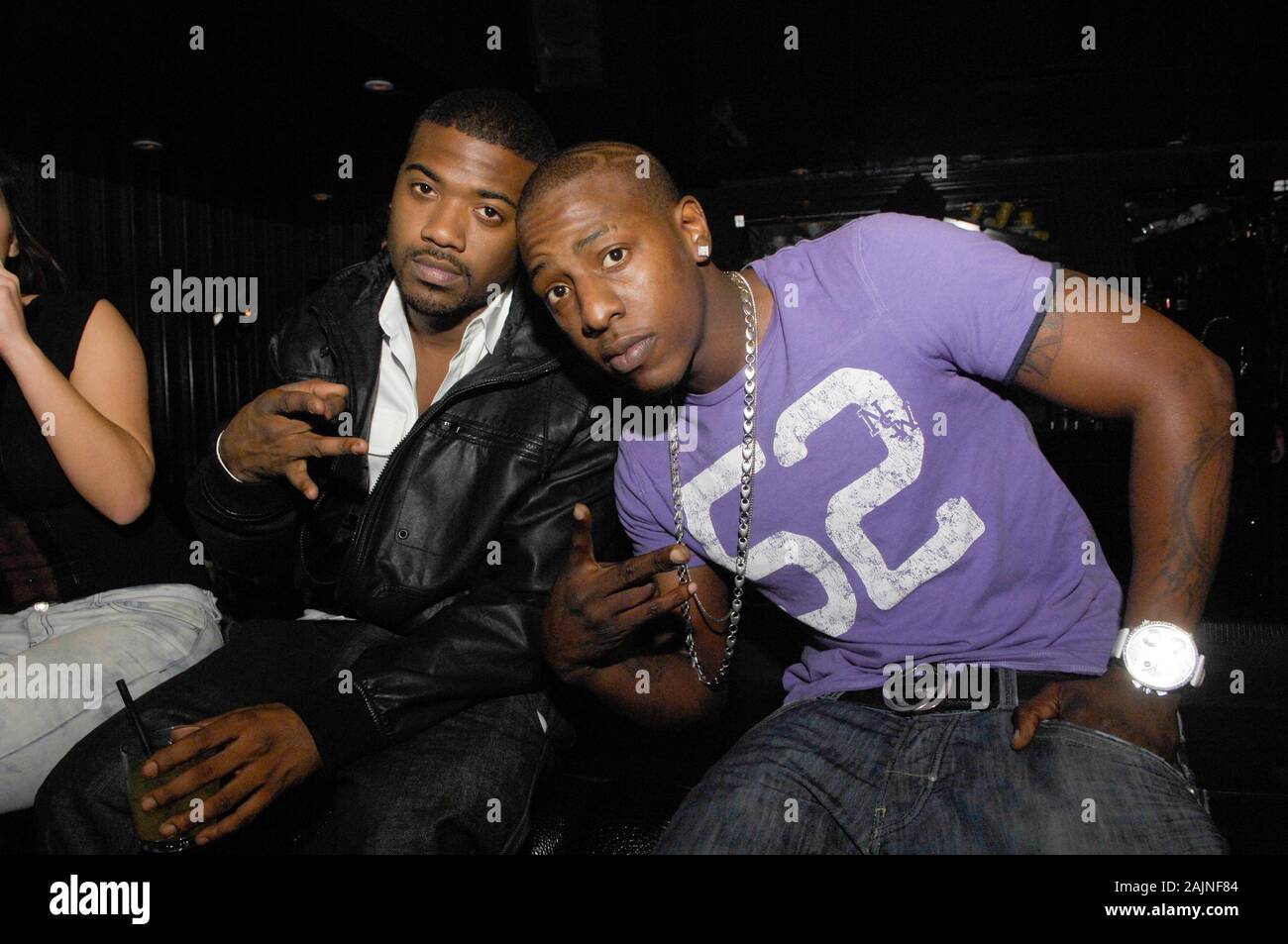 (L-R) Singer / Actor Ray J Norwood and rapper Shorty Mack at Wonderland on January 21, 2010 in Hollywood, California. Stock Photo