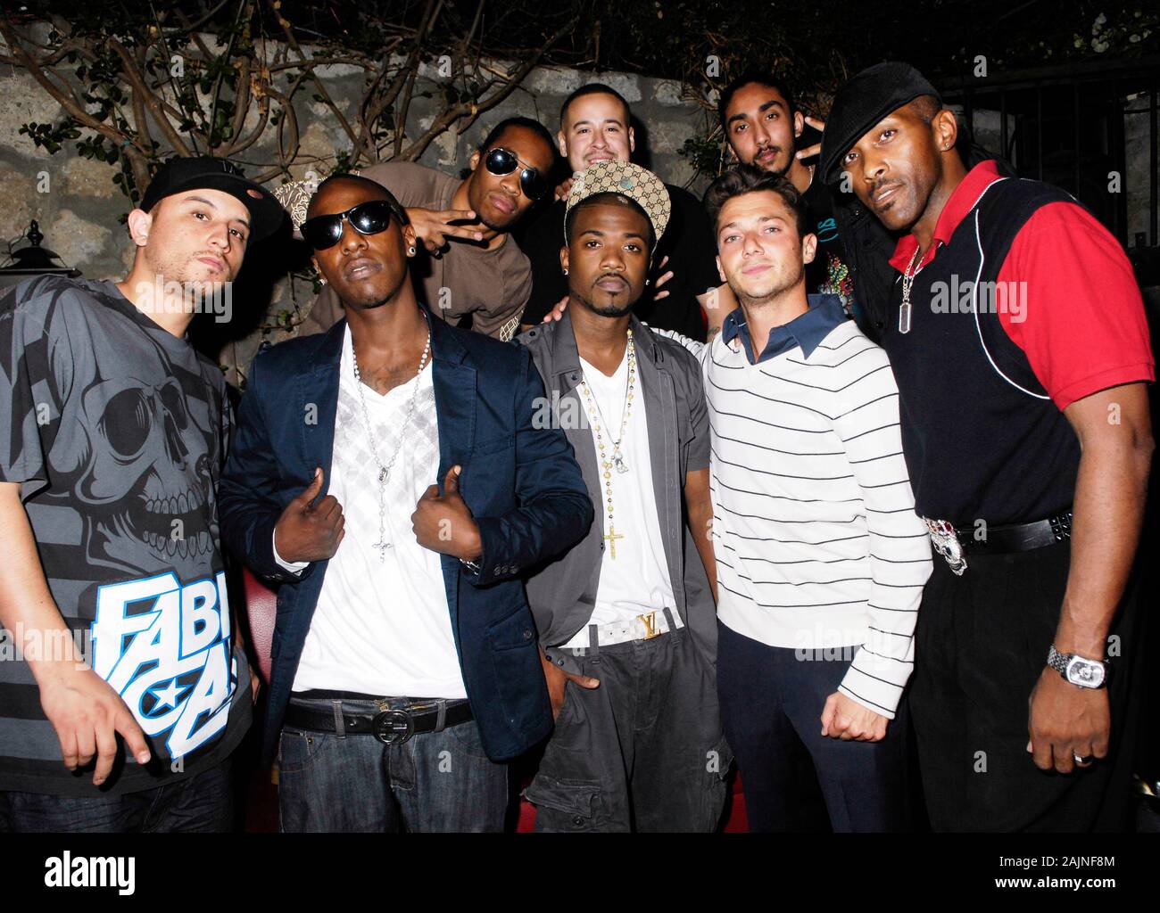 DJ Dre Sinatra, Rapper Shorty Mack, Young Buck, Ray J, Prince and guest at Les Deux on July 1, 2010 in Los Angeles, California. Stock Photo