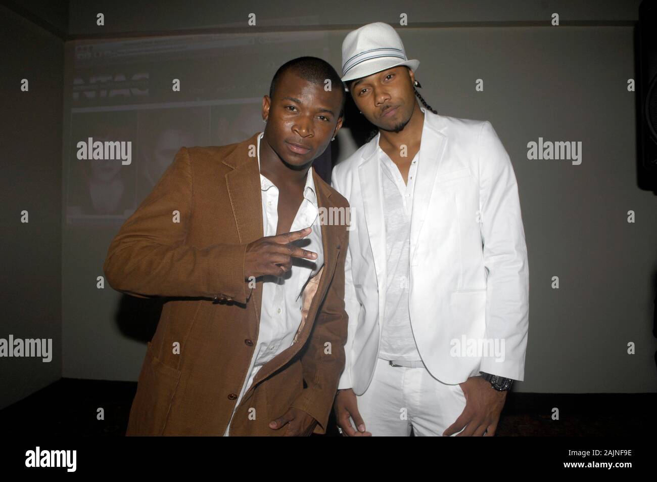 Rapper O.T. Genasis (l) at the Norwood Talent Agency Corporation (NTAC) Grand Opening at the Hollywood Roosevelt Hotel on May 10, 2011 in Los Angeles. Stock Photo