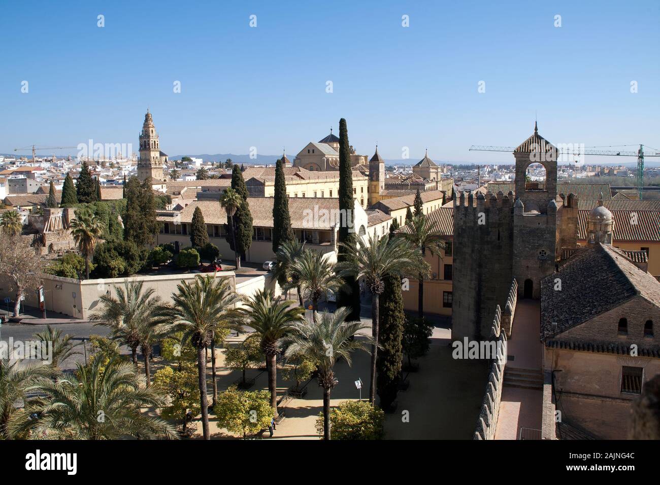 Cordoba Spain, skyline including the  Great Mosque of Cordoba or Mezquita Stock Photo