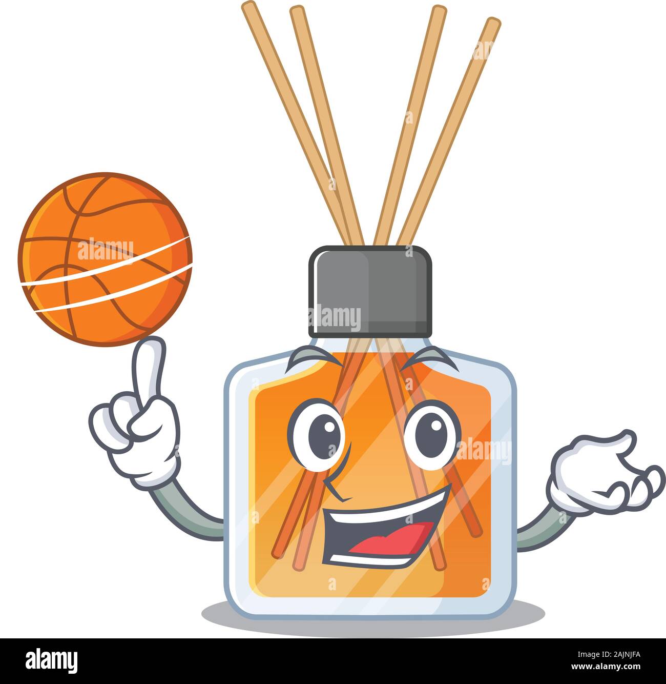 A mascot picture of air freshener sticks cartoon character playing