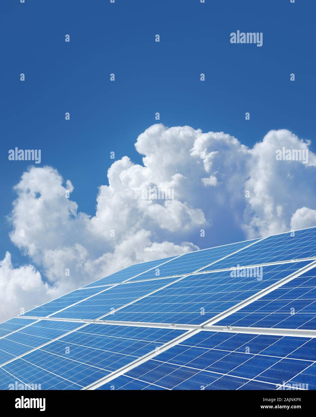 Solar power panels generating renewable energy Stock Photo