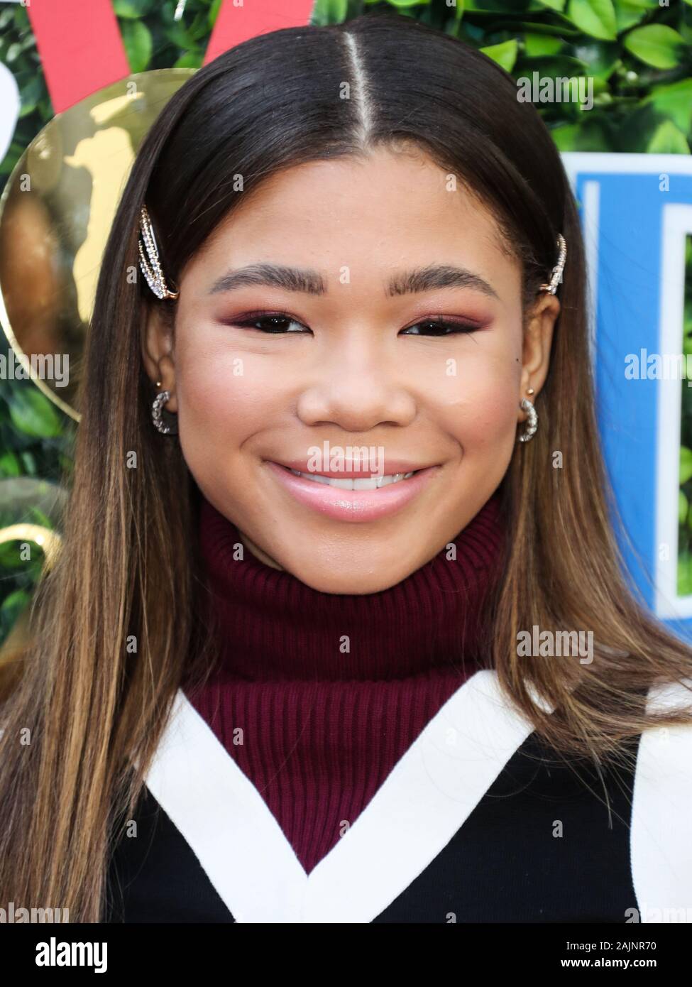 Beverly Hills, USA. 04th Jan, 2020. BEVERLY HILLS, LOS ANGELES, CALIFORNIA,  USA - JANUARY 04: Actress Storm Reid wearing Tommy Hilfiger x Zendaya  arrives at the 7th Annual Gold Meets Golden Event