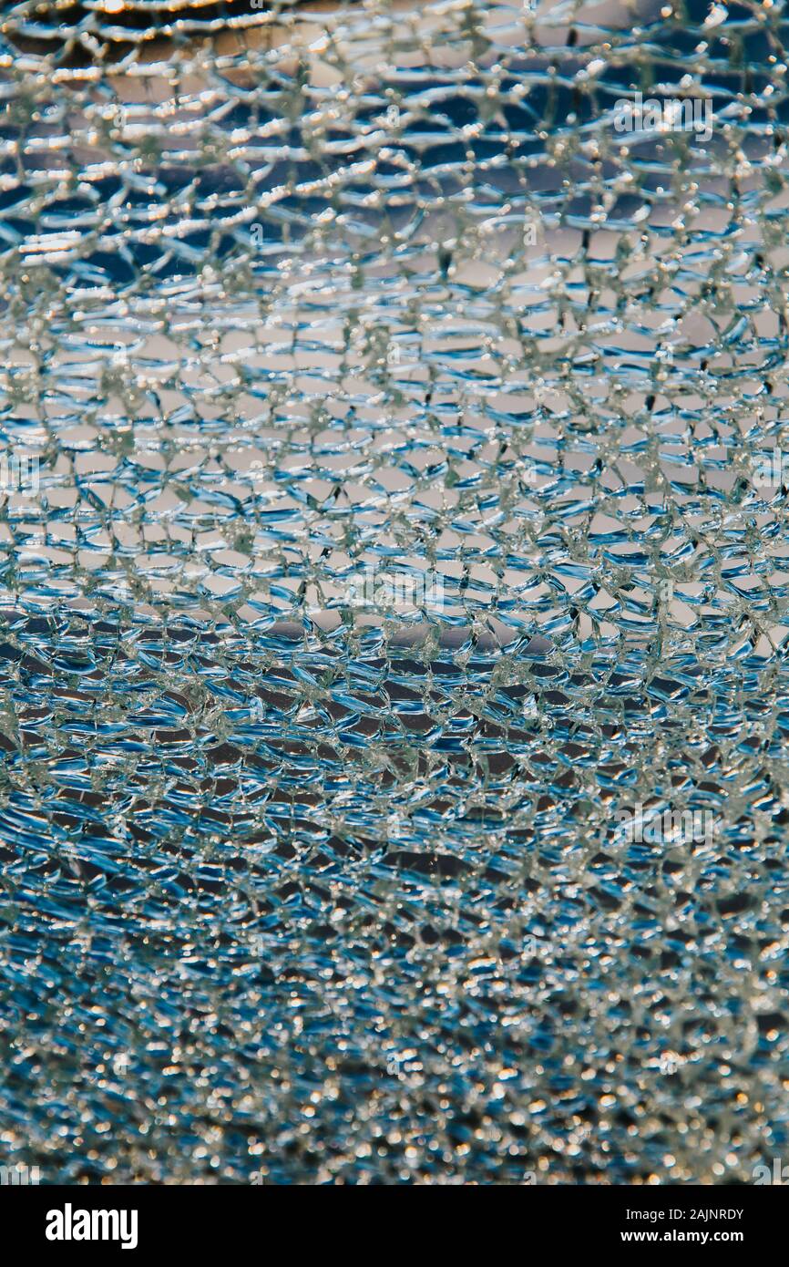 Broken glass background. Closeup details. Stock Photo