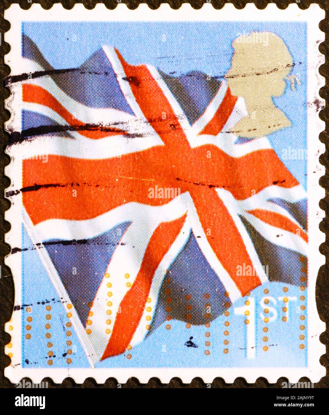 British flag on a postage stamp Stock Photo
