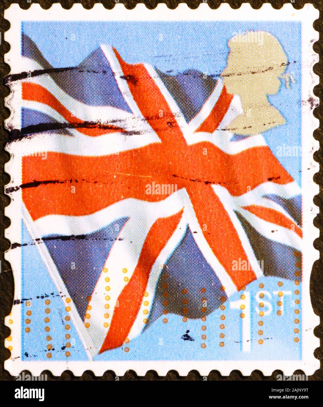 British flag on a postage stamp Stock Photo Alamy