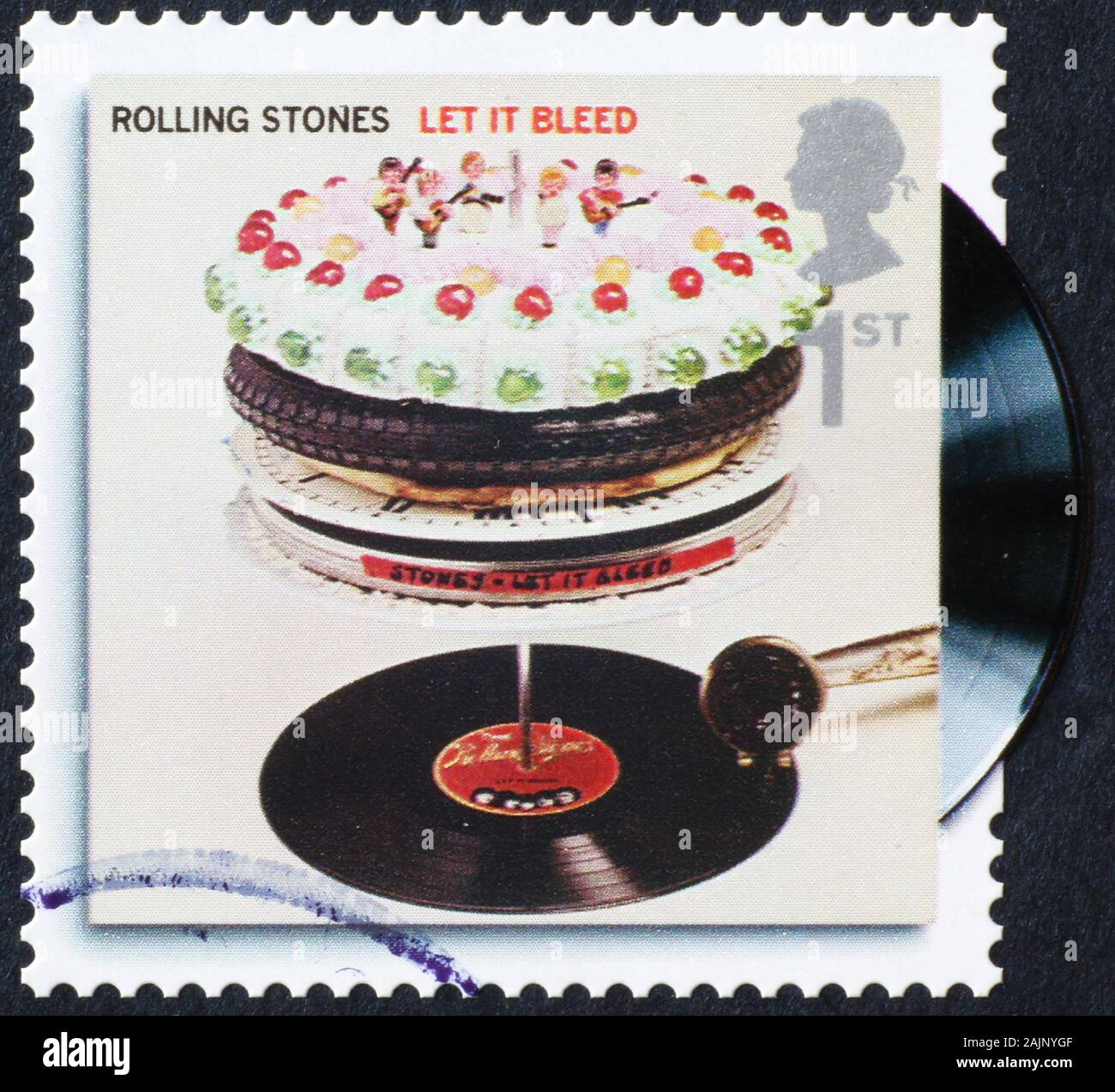 Cover of Let it bleed by of Rolling Stones on stamp Stock Photo